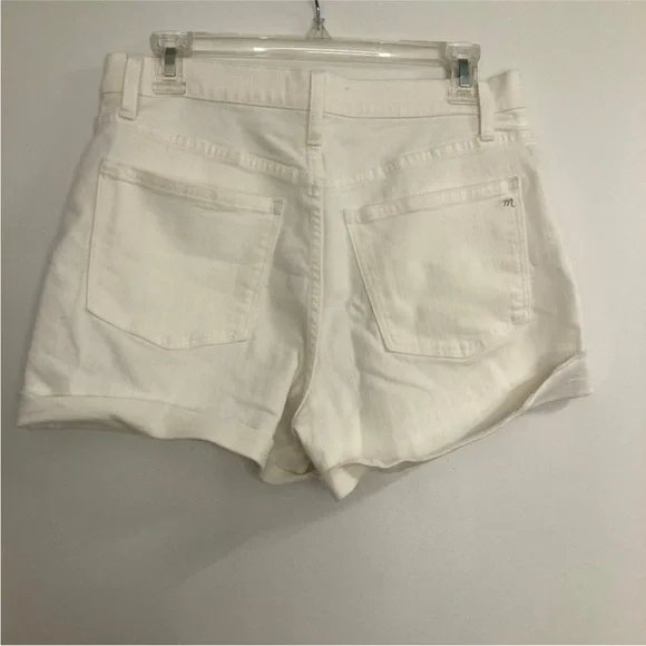 Madewell White High-Waisted Women’s Denim Shorts in Tile White Size 28 - Picture 5 of 7